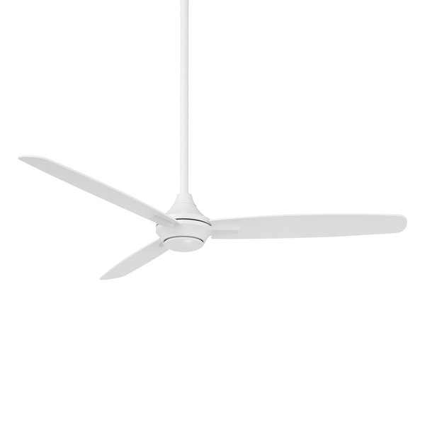 Wac Blitzen Indoor and Outdoor 3-Blade Smart Ceiling Fan 54in Matte White with Remote Control F-060